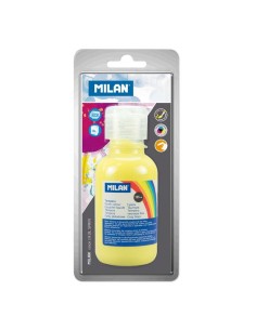 Milan Garrafa de Tinta 125 ml - Tampa Dosadora - Secagem Rápida - Misturável - Cor Amarelo Limão