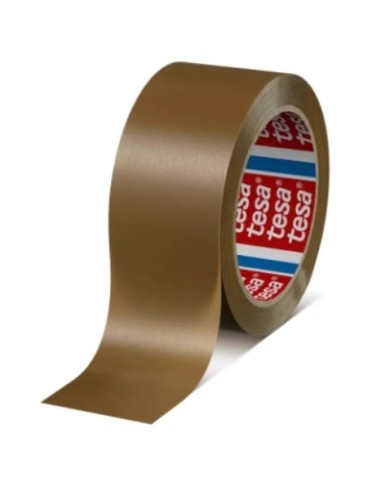 Tesa 4100 Fita Adesiva de Embalagem Resistente 50mm x 66 Metros - PVC Rugoso - Adesivo Forte - Cor Marrom