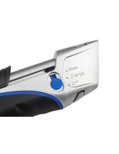 Dahle 10892 Safety Heavy Duty Cutter com Lâmina Trapezoidal de Aço Carbono SK5 - Cortador de Fita de Embalagem - Corpo Metálico