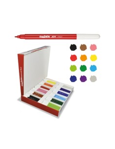 Caixa Escolar Carioca Joy Pack com 288 Marcadores - Ponta de 2,8 mm - Tinta Superlavável - Ponta Bloqueada e com Tampa Ventilad 2
