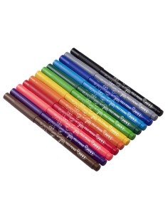 Caixa de 144 Marcadores Jovi Felt Pens - Ponta Resistente - Tampa Ventilada - Pegada Triangular Ergonômica - Tinta de Grande Fi 2