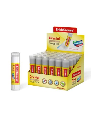 Erichkrause Crystal Cola em Bastão Super Forte 8g - Consumo Econômico - Adesão Rápida e Confiável - Cor Transparente