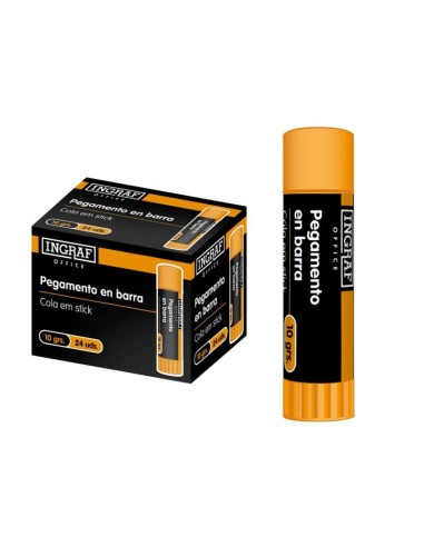 Ingraf Cola em Bastão Adesivo Sólido 10g - Sem Solventes - Fácil Aplicação - Ideal para Escritório, Casa e Escola - Cor Transpa