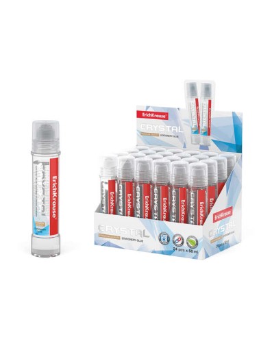 Erichkrause Crystal - Cola de Escritório de Alta Transparência - Aplicador de Silicone Macio - Não Tóxico - Resistente ao Frio 