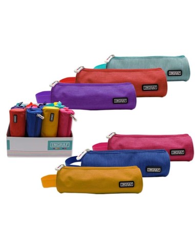 Ingraf Mediterraneo Estojo Redondo - Design Elegante - Material Resistente - Fecho Seguro - Ideal para Uso Diário - Fácil de Li