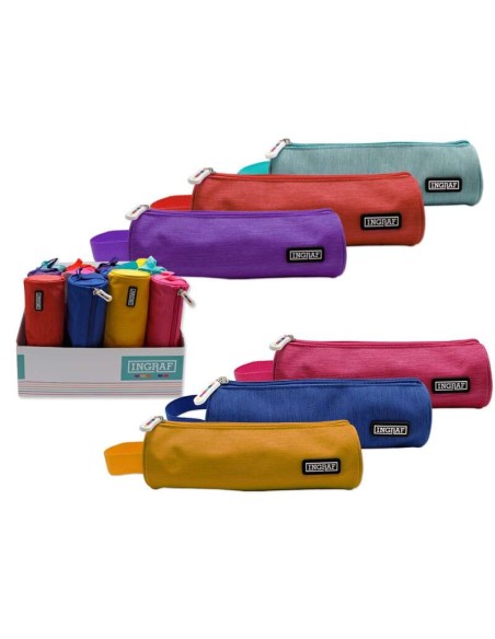 Ingraf Mediterraneo Estojo Redondo - Design Elegante - Material Resistente - Fecho Seguro - Ideal para Uso Diário - Fácil de Li