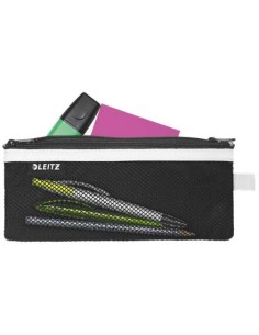 Leitz WOW Bolsa Porta-Tudo Média 2 Compartimentos - Tamanho 85x6x210mm - Lavável e Durável - Fecho de Zíper - Cor Preta 2
