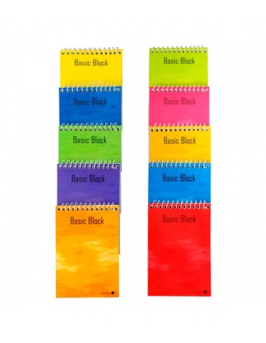 Golden Caderno Espiral Superior 12º (85x125mm) 80 Folhas 60gr Quadriculado - Capa Plastificada - Margem Destacada - Cores Sorti