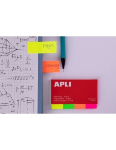 Apli Pack de 160 Índices Adesivos de Papel 50x20mm - 40 Índices por Cor - Fáceis de Descolar - Organize Seus Documentos - Cores 2
