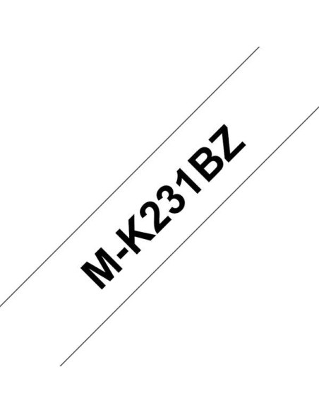 Brother MK231BZ Fita Genérica Não Laminada de Etiquetas - Texto preto sobre fundo branco - Largura 12mm x 4 metros