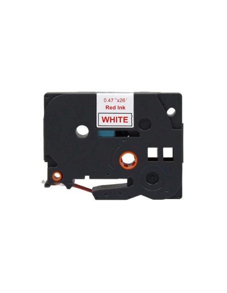 Brother TZe232 Fita Laminada Genérica de Etiquetas - Texto vermelho sobre fundo branco - Largura 12mm x 8 metros