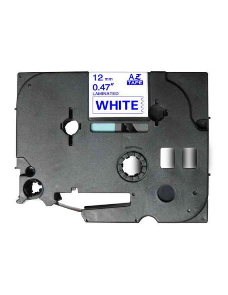 Brother TZe233 Fita Laminada Genérica de Etiquetas - Texto azul sobre fundo branco - Largura 12mm x 8 metros