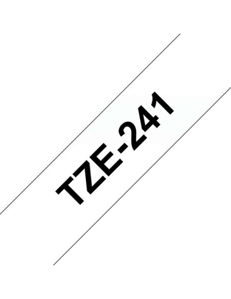 Brother TZe241 Fita Laminada Genérica de Etiquetas - Texto preto sobre fundo branco - Largura 18mm x 8 metros