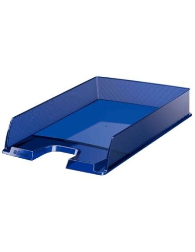 Esselte Europost Bandeja Porta-documentos - Plástico Transparente - Formato Vertical - A4 - Cor Azul Marinho Translúcido