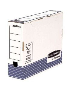 Fellowes Bankers Box Caixa de Arquivo Definitivo 80mm A4 - Montagem Automática Fastfold - Papelão Reciclado Certificação FSC