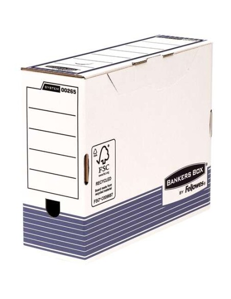 Caixa de Arquivo Definitivo Fellowes Bankers Box 100mm A4 - Montagem Automática Fastfold - Papelão Reciclado Certificação FSC