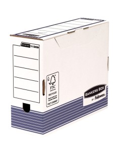 Fellowes Bankers Box Pack de 10 Caixas de Arquivo Definitivo Tamanho A4 Fastfold - Certificação FSC - Medidas Internas 26x10x31