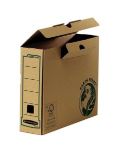 Fellowes Bankers Box Earth Caixa de Arquivo Definitiva A4 80mm - Montagem Manual - Papelão Reciclado Certificação FSC - Cor Mar 2