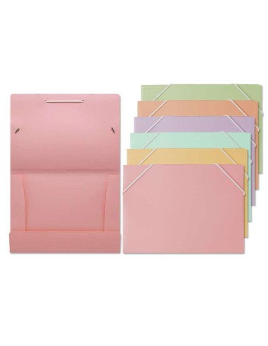 Bismark Pasta com Abas A5 - Polipropileno - Fecho de Elásticos - Cores Pastel Sortidas