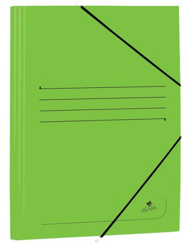 Mariola Pasta de Cartão Couches com Abas Folio 500g/m2 - Medidas 34x25x1cm - Fecho com Elástico - Cor Verde