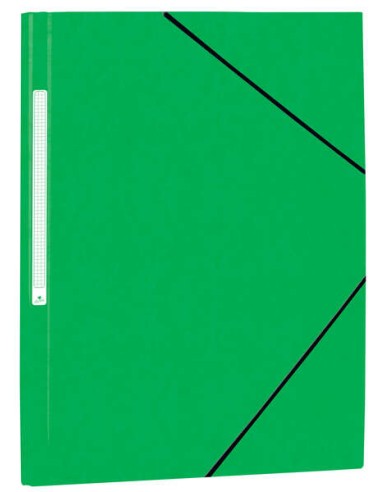 Mariola Pasta de Cartão Similar Prespan com Etiqueta na Lombada Folio 500g/m2 - Medidas 34x25cm - Fecho com Elástico - Cor Verd