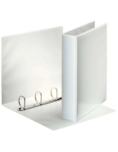 Esselte Pasta Canguru com 4 Argolas Mistas de 40mm - Formato A4 - 2 Bolsos Exteriores - Certificado FSC - Cor Branca