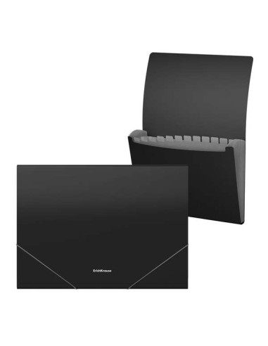 Erichkrause Matt Classic Pasta/Classificador com 12 Envelopes A4 - Acabamento Fosco - Cor Preta
