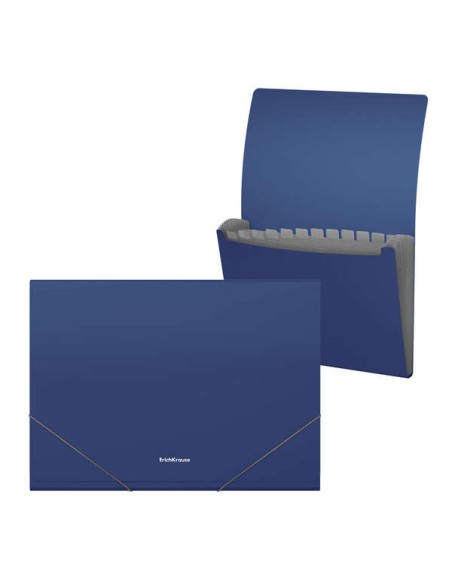 Erichkrause Matt Classic Pasta/Classificador com 12 Envelopes A4 - Acabamento Fosco - Cor Azul