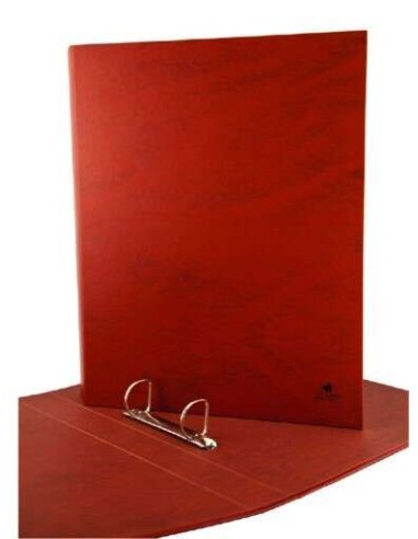 Mariola Pasta de 2 Argolas Cartão Forrado Papel Plastificado Couro - Tamanho Folio Horizontal - Argolas Mistas 40mm - Medidas 2