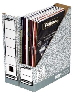 Fellowes Bankers Box Revistero A4 80mm - Montagem Manual - Papelão Reciclado Certificação FSC - Cor Cinza