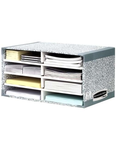 Fellowes Bankers Box Classificador de Mesa - Montagem Automática Fastfold - Papelão Reciclado Certificação FSC - Cor Cinza