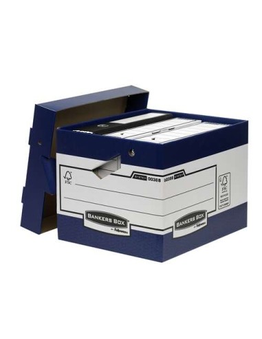Fellowes Bankers Box Caixa de Arquivos com Pegas Ergonômicas Ergo Box - Montagem Automática Fastfold - Papelão Reciclado Certif
