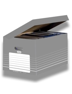 Elba Caixas de Arquivo - Montagem Automática - Tampa Integrada - Cor Cinza