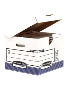 Fellowes Bankers Box Caixa de Arquivos - Tampa Fixa - Montagem Automática Fastfold - Papelão Reciclado Certificação FSC