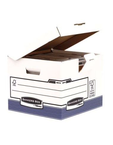 Fellowes Bankers Box Caixa de Arquivos - Tampa Fixa - Montagem Automática Fastfold - Papelão Reciclado Certificação FSC
