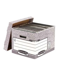 Fellowes Bankers Box Caixa de Arquivo - Montagem Automática Fastfold - Cartão Reciclado Certificação FSC - Cor Cinza 2