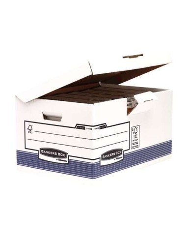 Fellowes Bankers Box Maxi Contentor de Arquivos - Tampa Fixa - Montagem Automática Fastfold - Cartão Reciclado Certificação FSC
