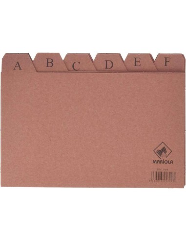 Mariola Índice A-Z Nº4 para Ficheiro - Medidas 200x120mm - Cor Marrom