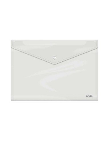 Dohe Envelope com Fecho de Broche - Tamanho Folio Plus Horizontal - Polipropileno Cristal Transparente 150 Micras - Cor Transpa