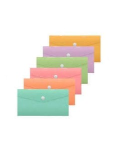 Bismark Porta-documentos - Medidas 240x125mm - Fecho de Pressão - Fabricado em Polipropileno - Cores Pastel Sortidas
