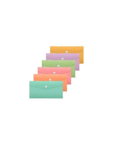 Bismark Porta-documentos - Medidas 240x125mm - Fecho de Pressão - Fabricado em Polipropileno - Cores Pastel Sortidas
