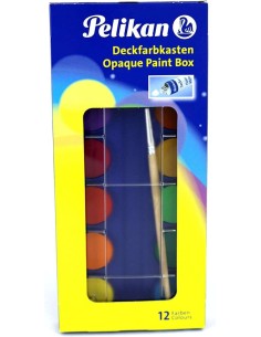 Pelikan Aquarelas Escolares - 12 Cores - Aquarela Escolar F355 - Caixa de 12 Cores + 1 Pincel - Fáceis de Diluir - Resistentes  2