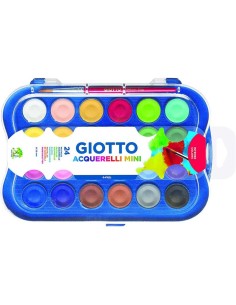 Giotto Pack de 24 Aquarelas Mini 23mm. - Cores Luminosas - Evita a Dispersão da Água