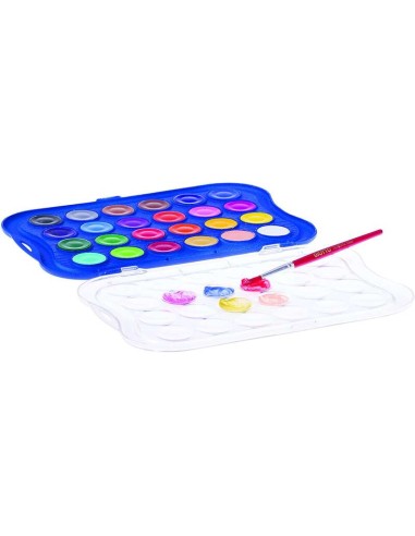 Giotto Pack de 24 Aquarelas Mini 23mm. - Cores Luminosas - Evita a Dispersão da Água