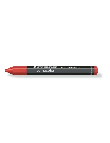 Staedtler Lumocolor Permanent Omnigraph 236 Cera Permanente Hexagonal - Resistente à Água - Diâmetro 12mm Aprox - Cor Vermelha