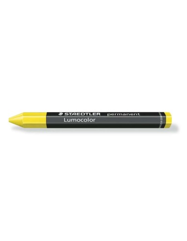 Staedtler Lumocolor Permanent Omnigraph 236 Cera Permanente Hexagonal - Resistente à Água - Diâmetro 12mm Aprox - Cor Amarela