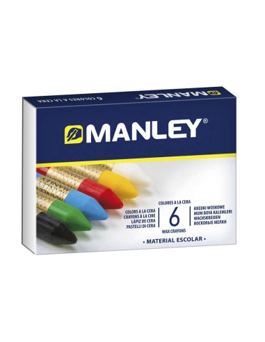 Manley Pack de 6 Ceras Macias de Traço Suave - Ideal para Técnicas e Aplicações Variadas - Ampla Gama de Cores - Cores Sortidas