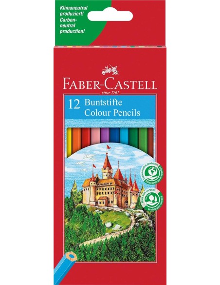 Faber-Castell Classic Colour Pack de 12 Lápis de Cor Hexagonais - Resistência à Quebra - Cores Sortidas