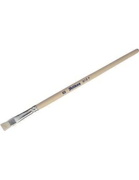 Pelikan Pincel Série 613F N. 8 - Pelo Natural - para Cores Pastosas - Óleo, Acrílico e Têmpera
