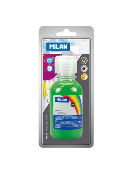 Milan Garrafa de Têmpera 125 ml - Tampa Dosadora - Secagem Rápida - Misturável - Cor Verde Claro